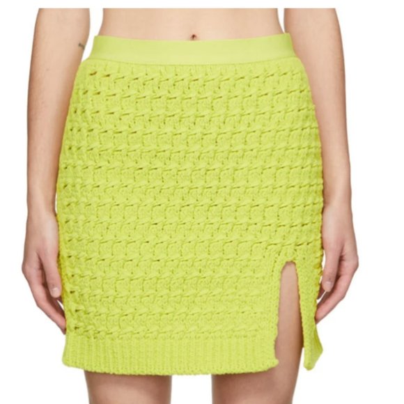Bottega Veneta Dresses & Skirts - BOTTEGA VENETA Green Knit Chenille Miniskirt